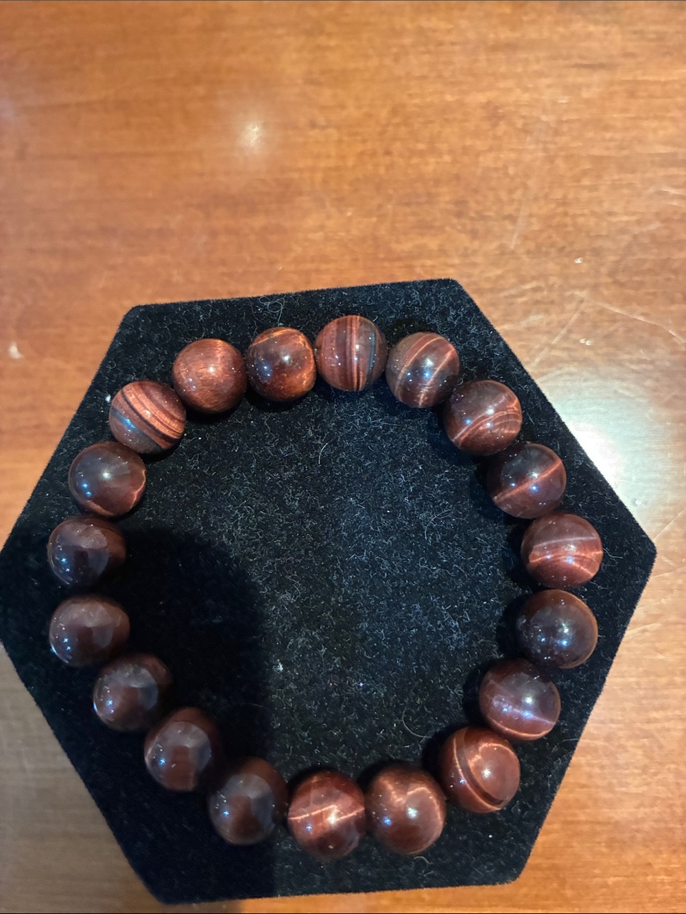 Red Tiger Eye Beaded Stretch Bracelet -